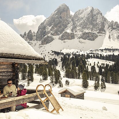 Der Peitlerkofel: Aussicht auf die Dolomiten